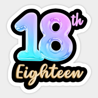 18 eighteen birthday Sticker